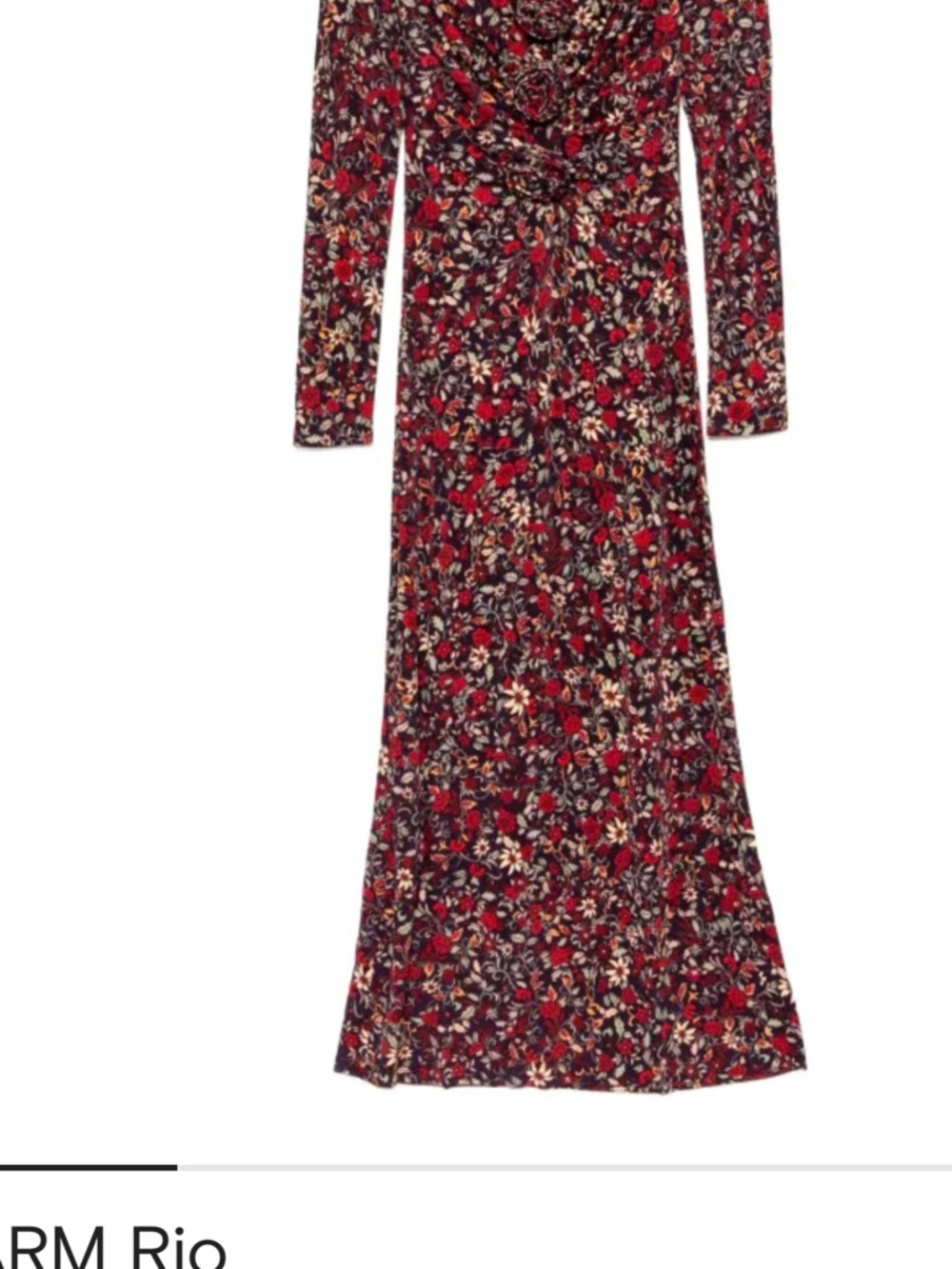 FARM Rio Burgundy Floral Cutout Maxi Dress - Picture 2 of 5